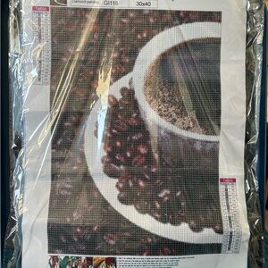 7-7. Coffee Bean and Cup Diamond Painting Kit